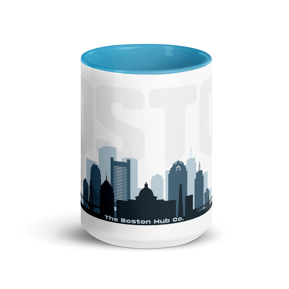 Thumbnail: Coffee Mug | 2 Sizes | Ceramic White w/ Interior Color | Boston Skyline Blue