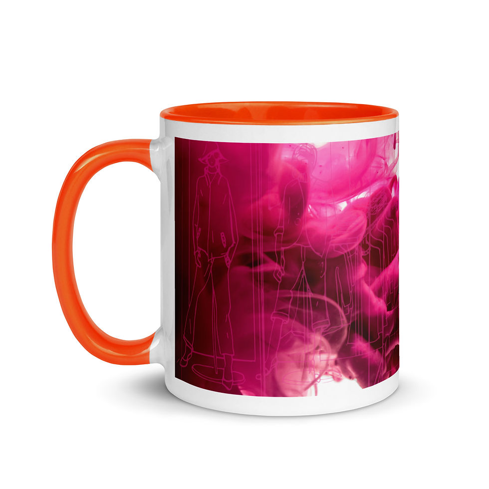 Thumbnail: Coffee Mug | 2 Sizes | Ceramic White w/ Interior Color | Fluid Pink