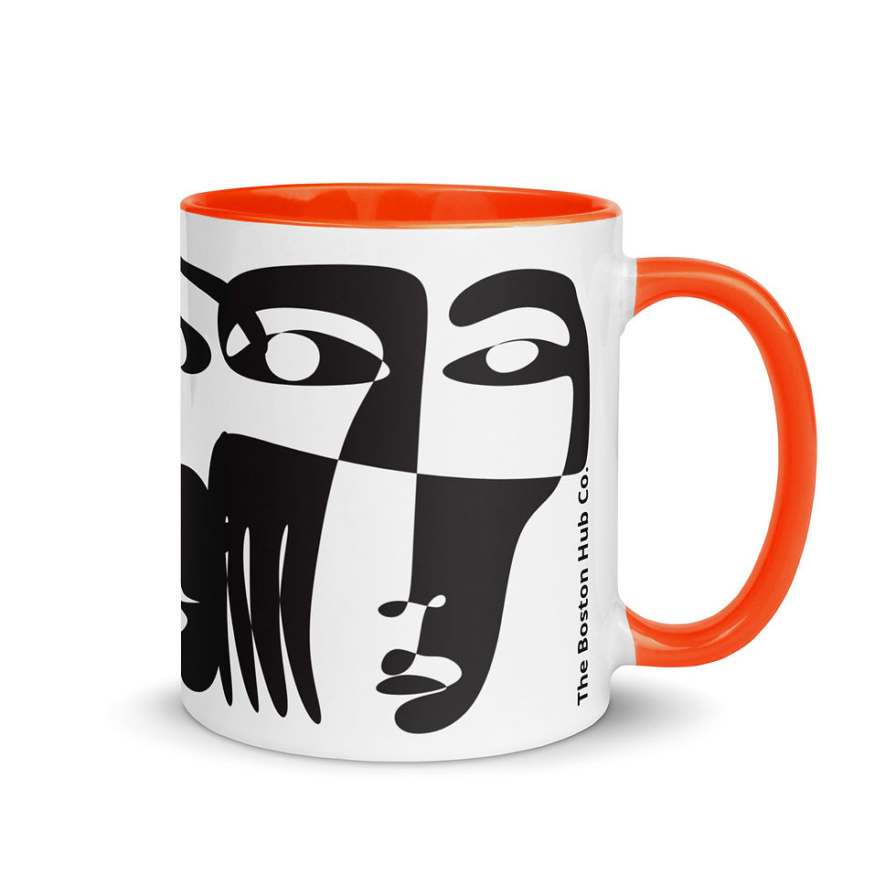 Thumbnail: Coffee Mug | 2 Sizes | Ceramic White w/ Interior Color | Faces