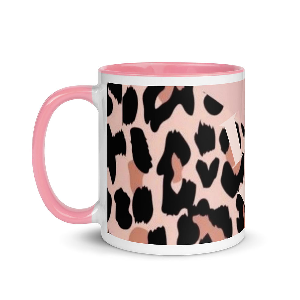 Thumbnail: Coffee Mug | MORE Colors | 2 Sizes | Ceramic White | Pink Half and Half Print