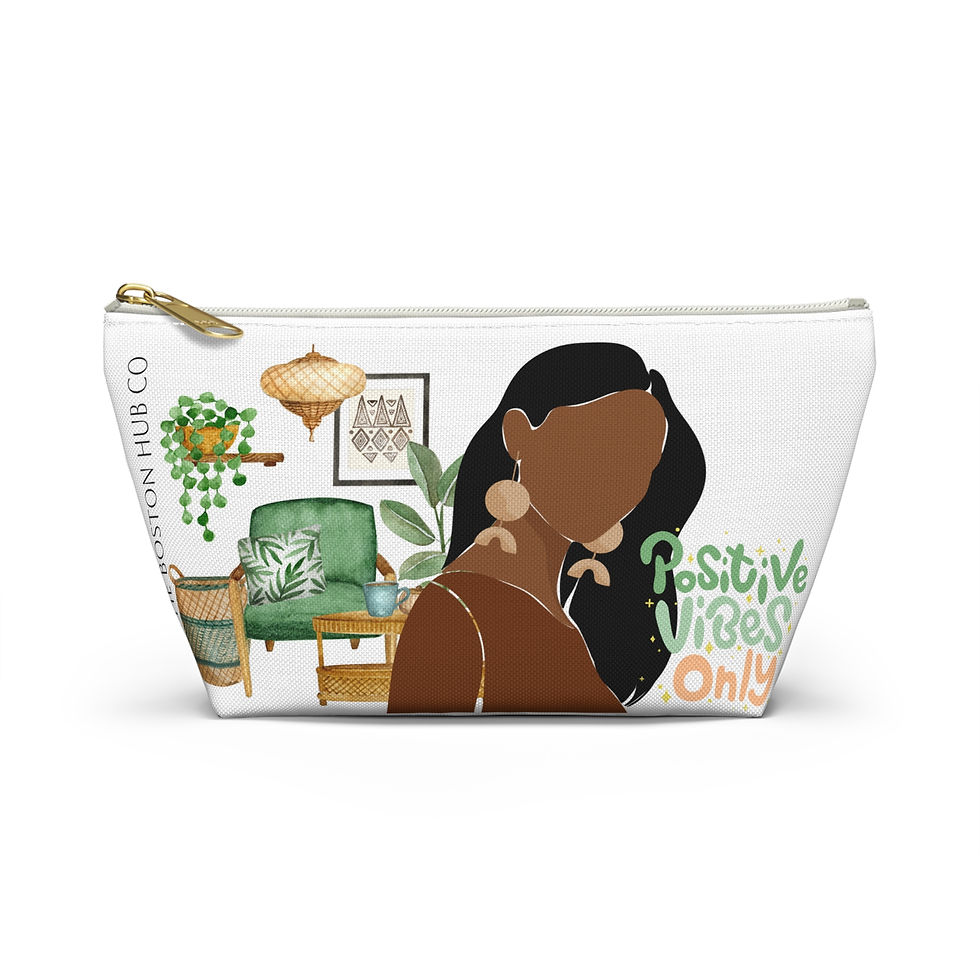 Thumbnail: Accessory Pouch | 2 Sizes | White | Woman at Home Positive Vibes Only