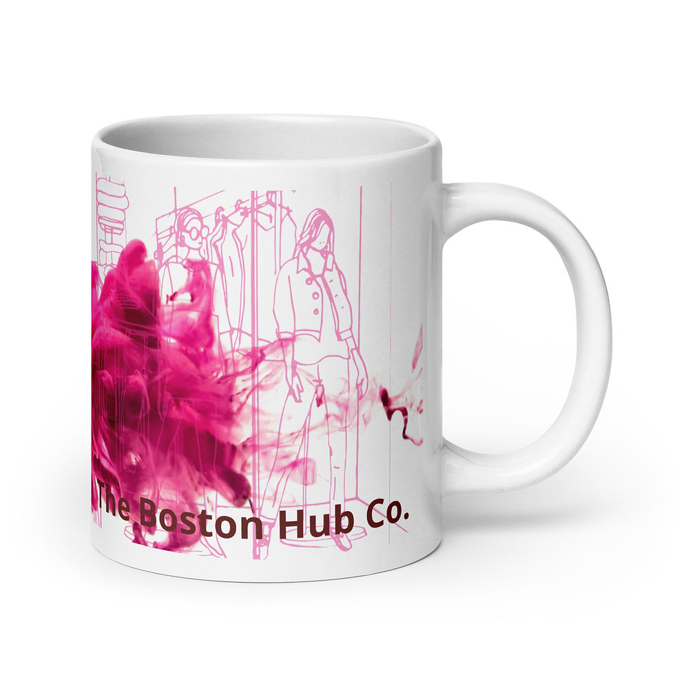 Thumbnail: Coffee Mug | 3 Sizes | Ceramic Glossy White | Fluid Pink