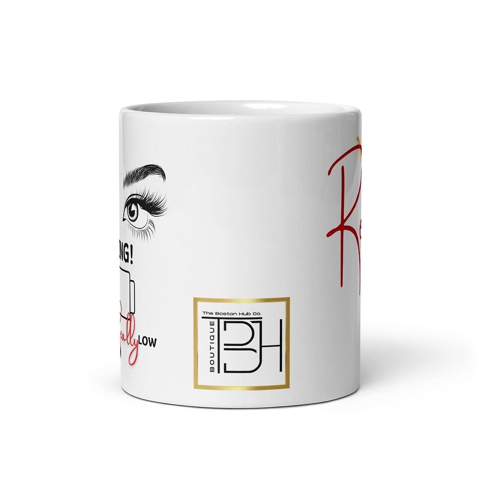 Thumbnail: Coffee Mug | 3 Sizes | Ceramic Glossy White | Woman Warning Low Patience