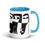 Thumbnail: Coffee Mug | 2 Sizes | Ceramic White w/ Interior Color | Faces