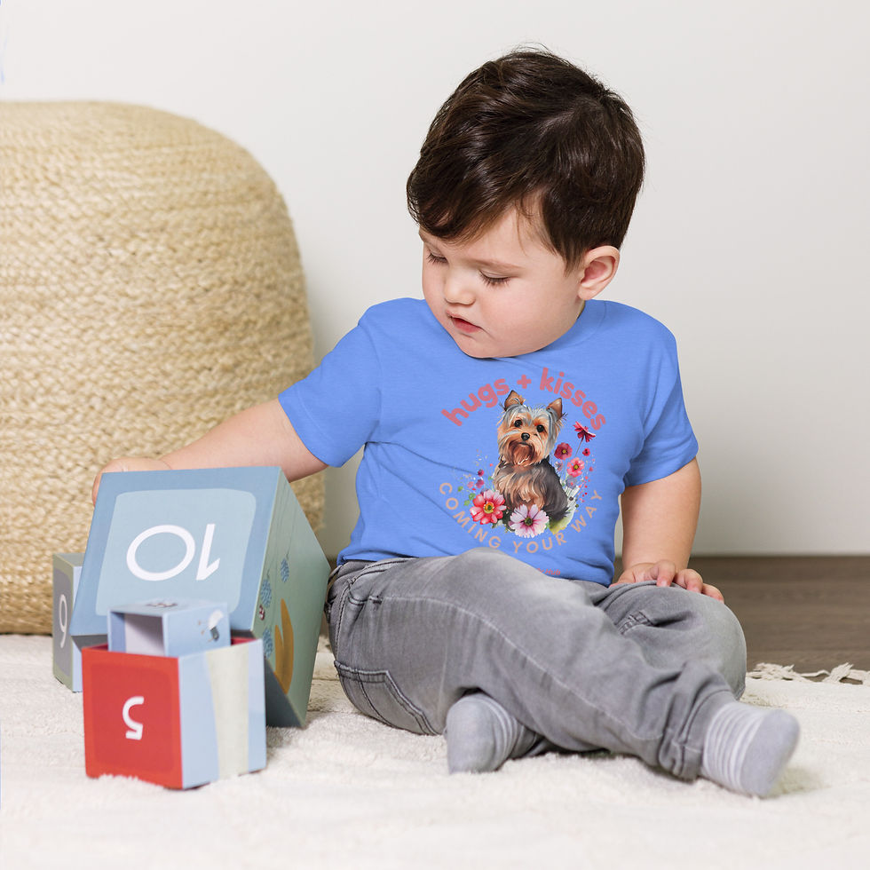 Thumbnail: Toddler T-shirt | 3 Colors | Sizes: 2T - 5T | Hugs + Kisses 