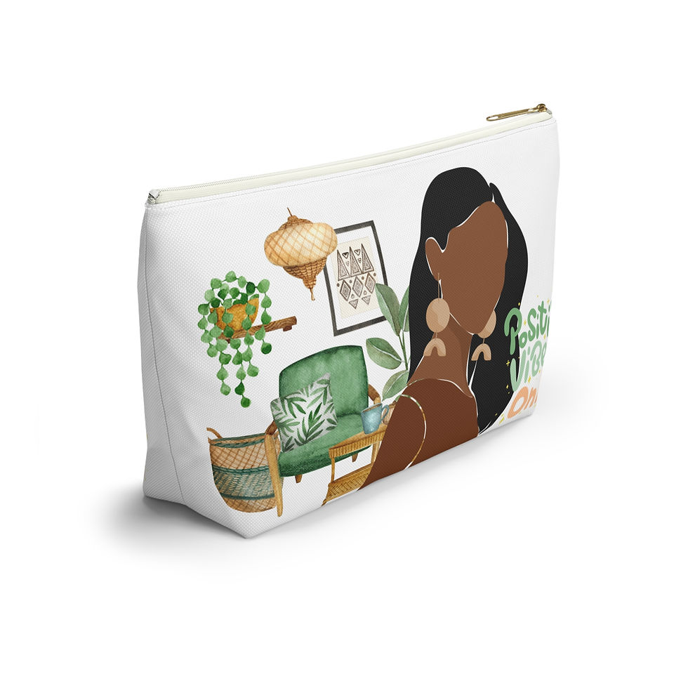 Thumbnail: Accessory Pouch | 2 Sizes | White | Woman at Home Positive Vibes Only