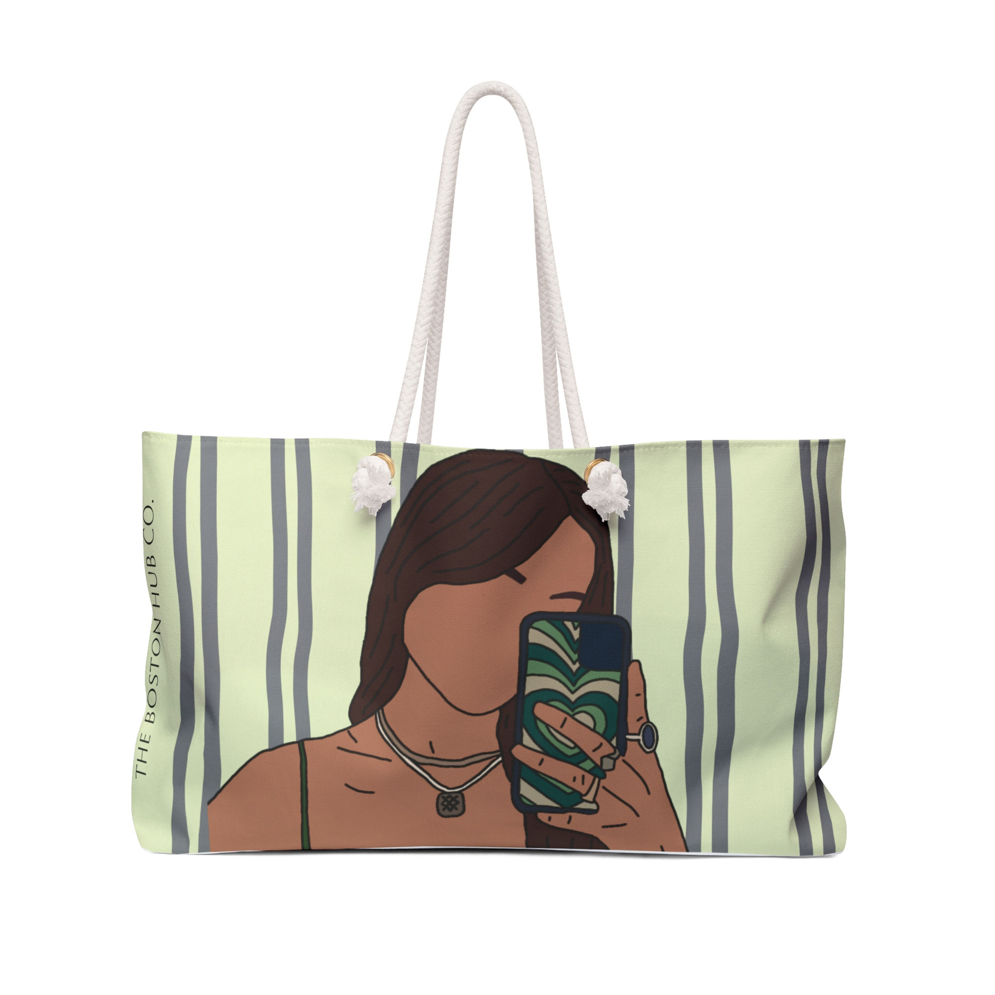 Weekender Bag | 1 Size | White | Woman Taking Picture