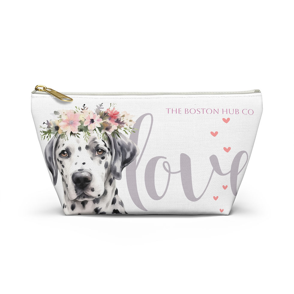 Thumbnail: Accessory Pouch | 2 Sizes | White | Dalmatian Love