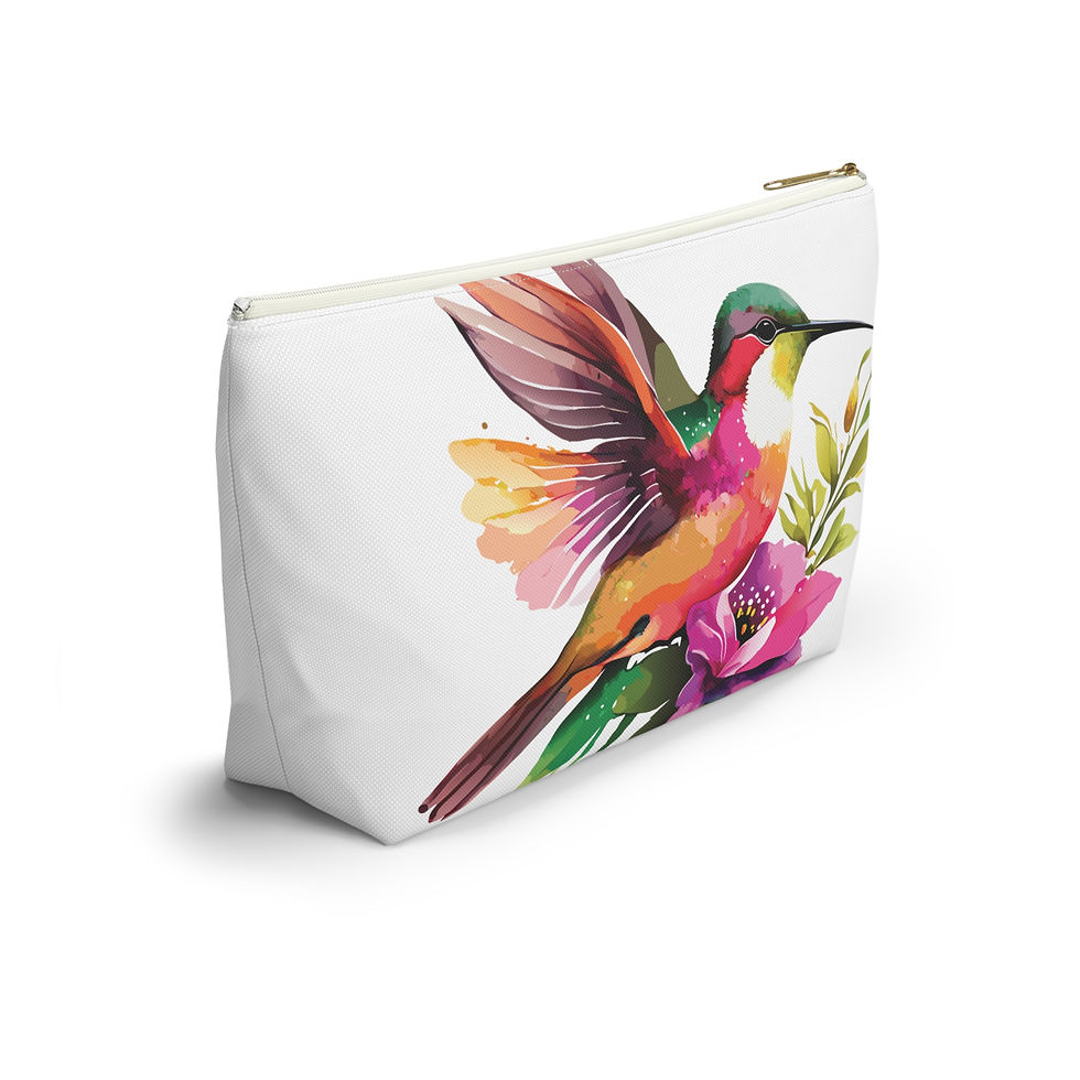 Thumbnail: Accessory Pouch | 2 Sizes | White | Hummingbird 
