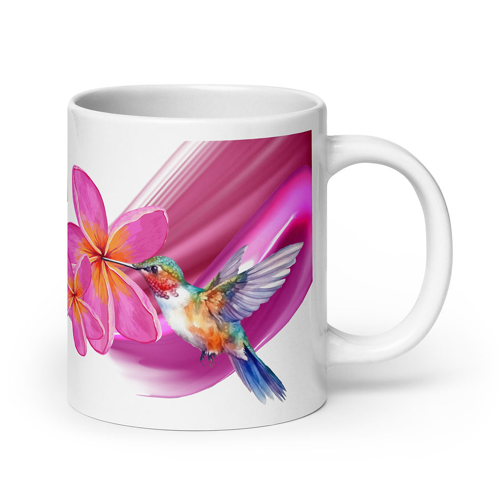 Thumbnail: Coffee Mug | 3 Sizes | Ceramic Glossy White | Hummingbirds Love