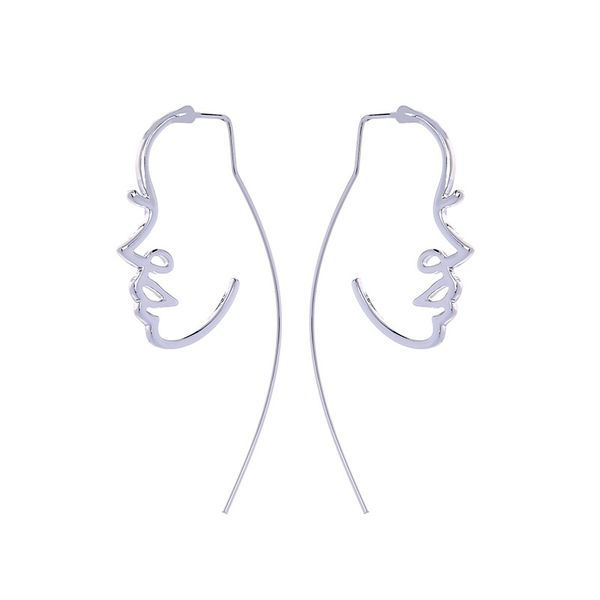 Thumbnail: Earrings | 70 % OFF | 2 Colors | Female Face Outline