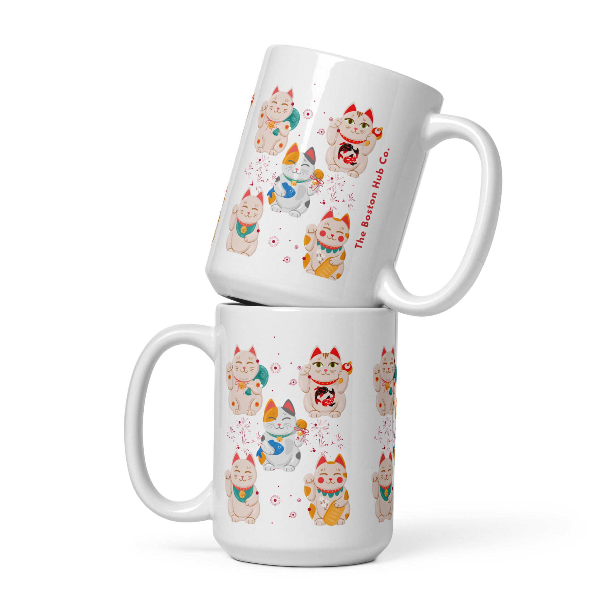 Coffee Mug | 3 Sizes | Ceramic Glossy White| My Lucky Cat