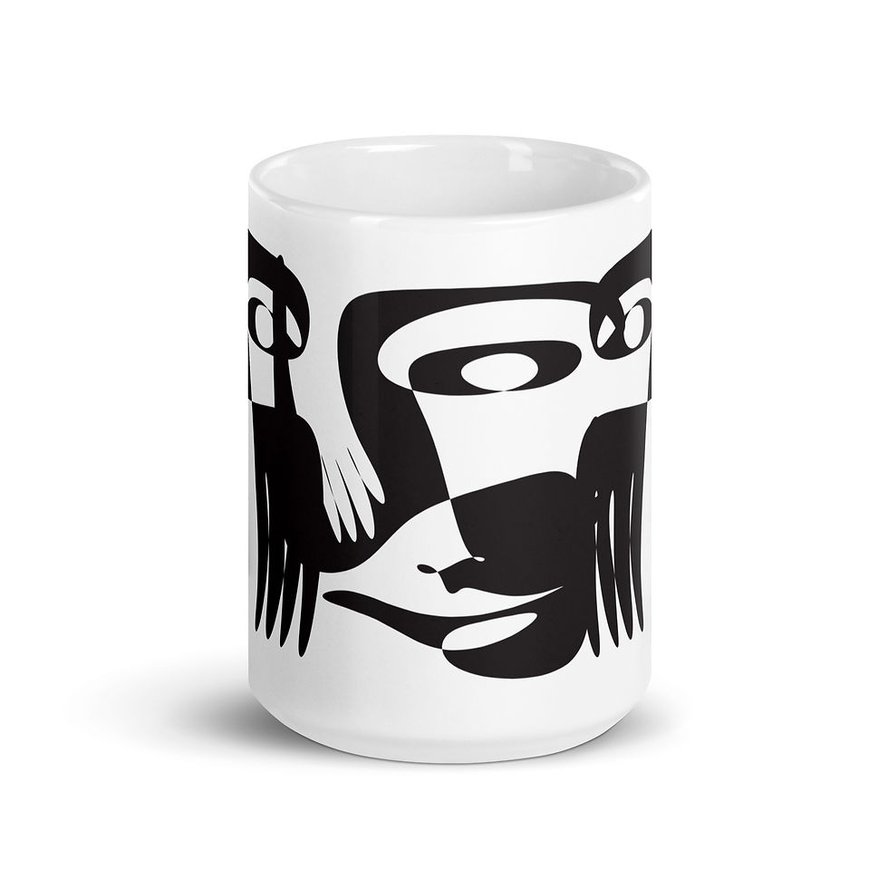 Thumbnail: Coffee Mug | 3 Sizes | Ceramic Glossy White | Faces