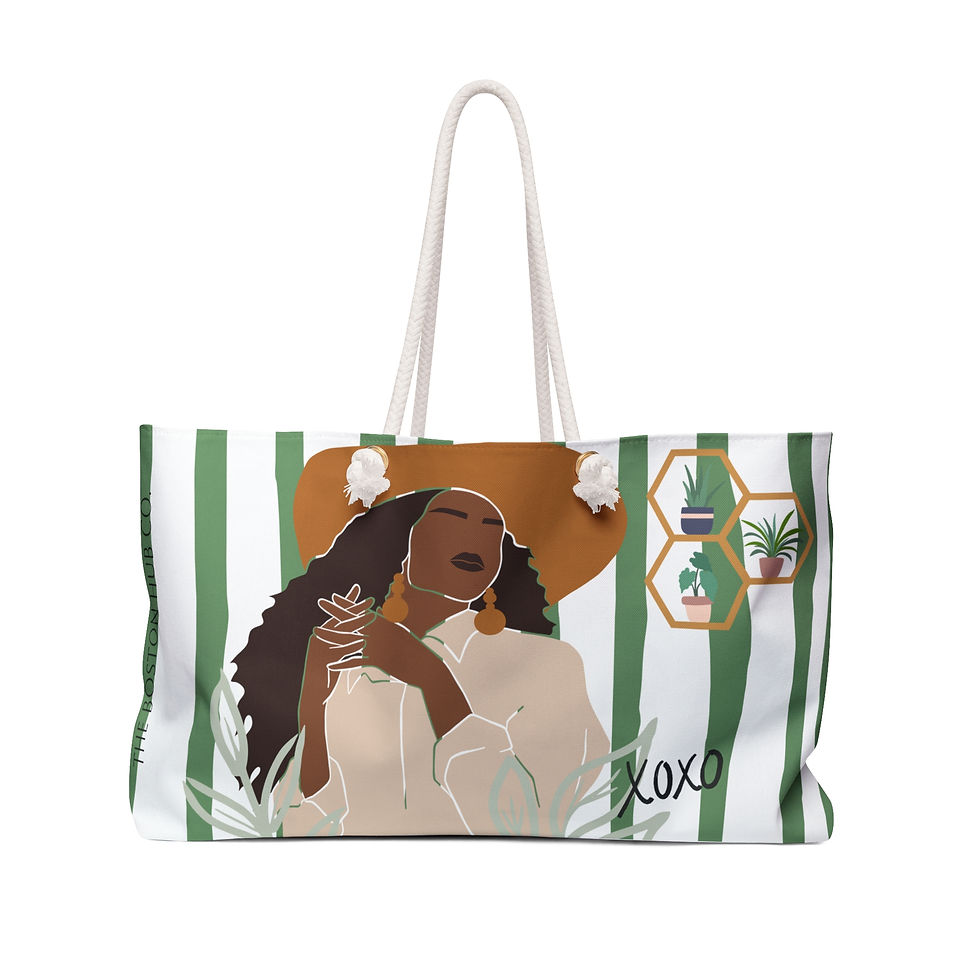 Weekender Bag | 1 Size | White | Woman with Hat XOXO