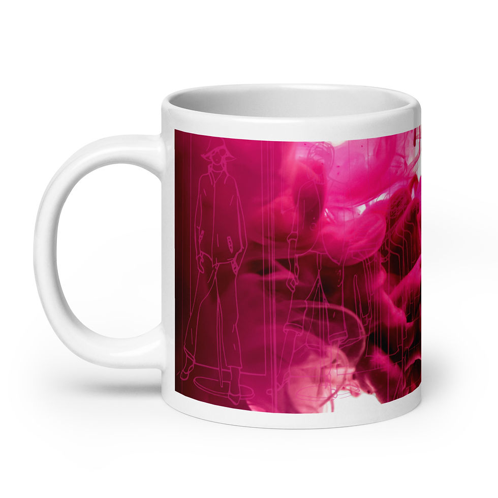 Thumbnail: Coffee Mug | 3 Sizes | Ceramic Glossy White | Fluid Pink