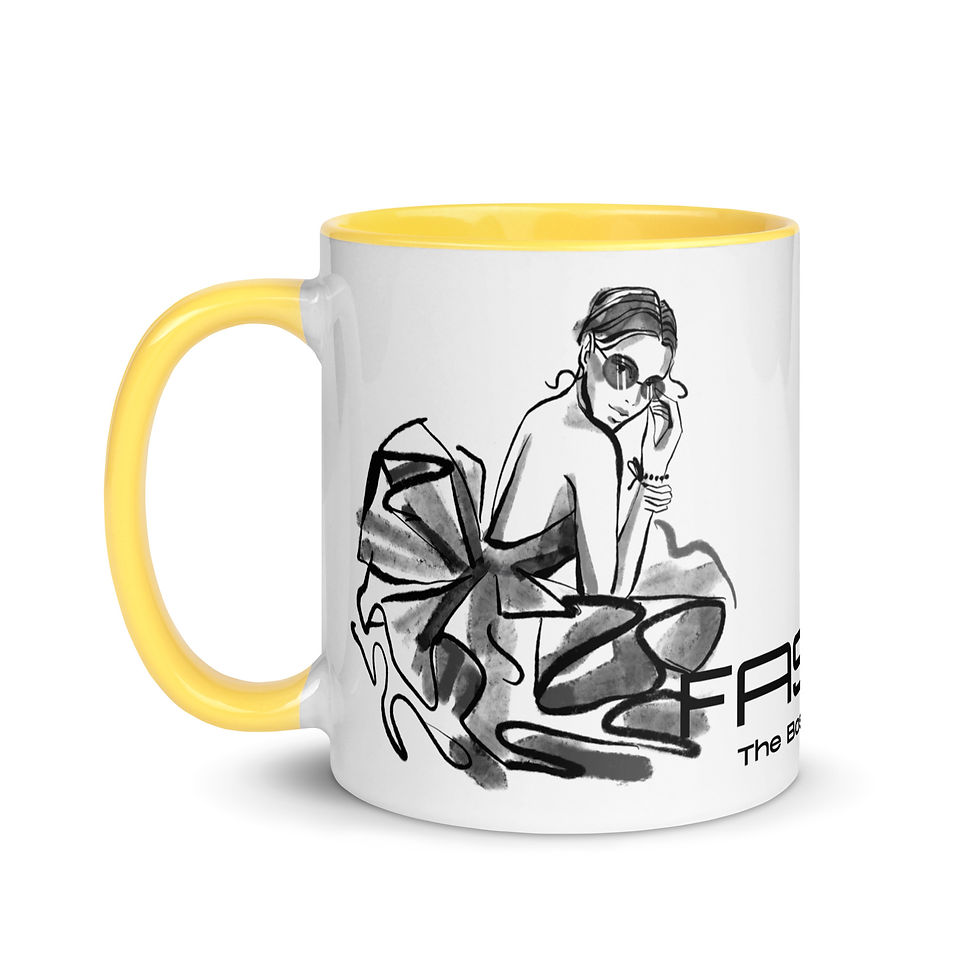 Thumbnail: Coffee Mug | 2 Sizes | Ceramic White w/ Interior Color | Fashion Model