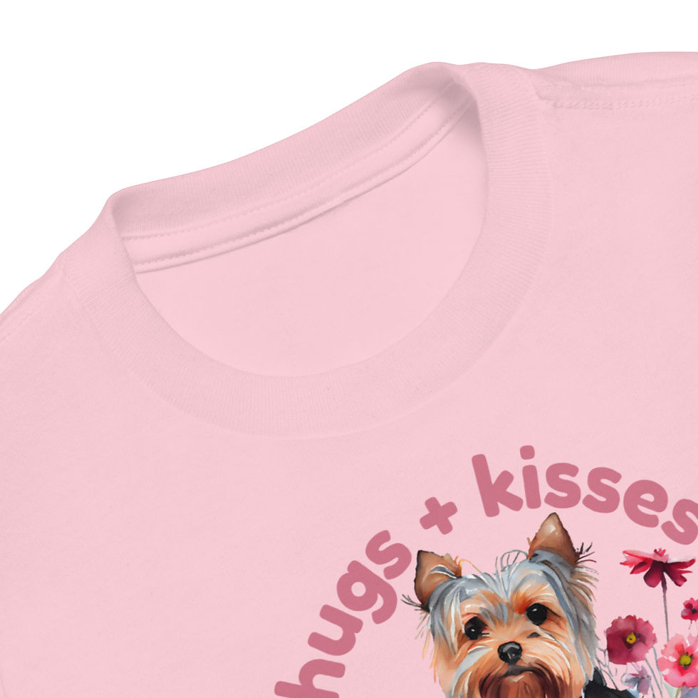 Thumbnail: Toddler T-shirt | 3 Colors | Sizes: 2T - 5T | Hugs + Kisses 