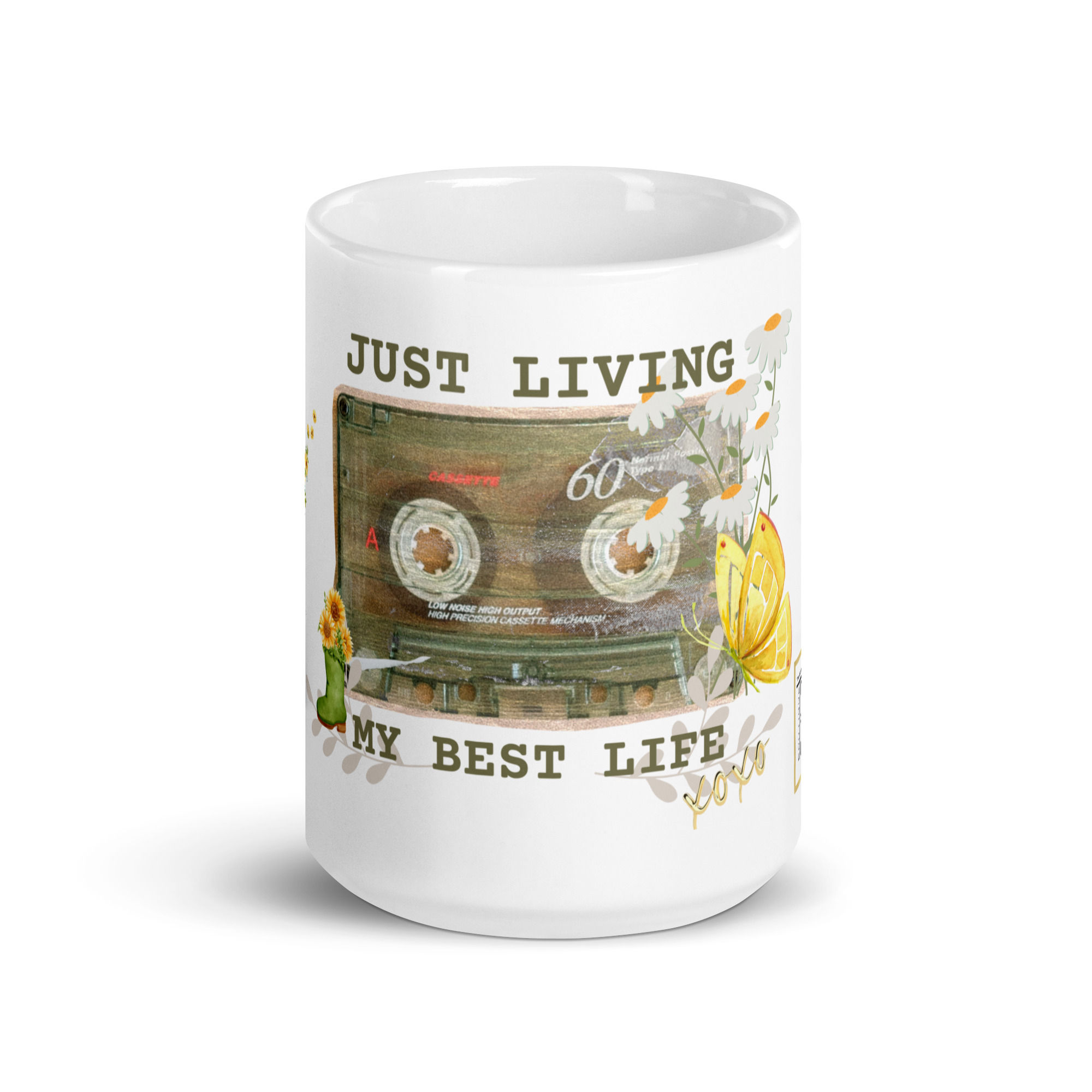 Coffee Mug | 3 Sizes | Ceramic Glossy White | I Am Living My Best Life