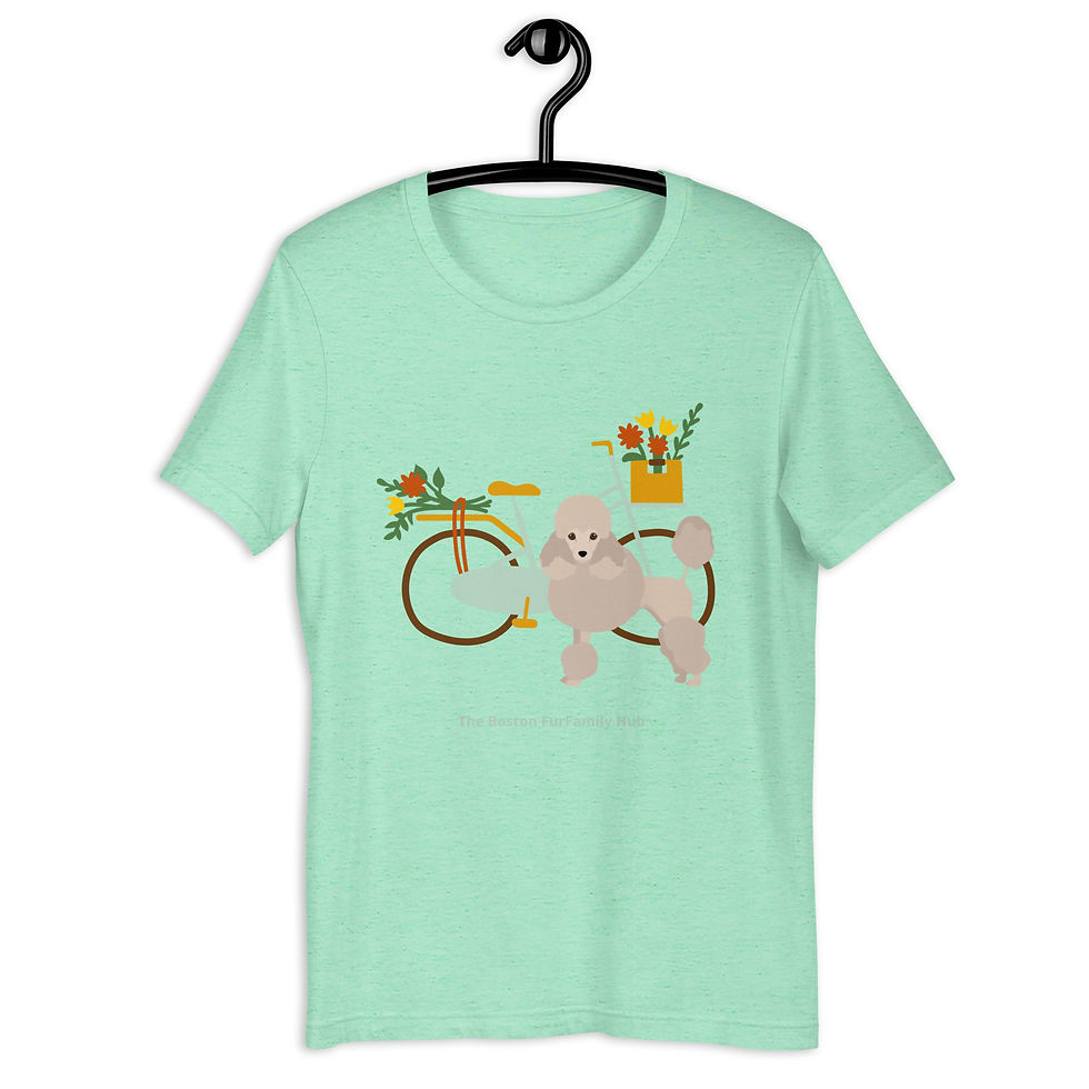 Thumbnail: T-Shirt | 7 Colors | Unisex | Sizes: XS - 5XL | Poodle and Bicycle
