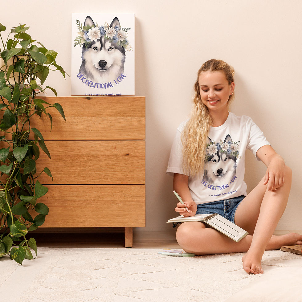 Thumbnail: T-Shirt | 5 Colors | Unisex | Size: XS - 5XL | Husky Unconditional Love