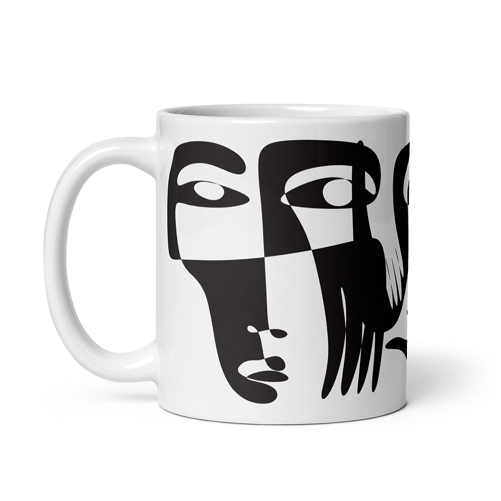 Thumbnail: Coffee Mug | 3 Sizes | Ceramic Glossy White | Faces