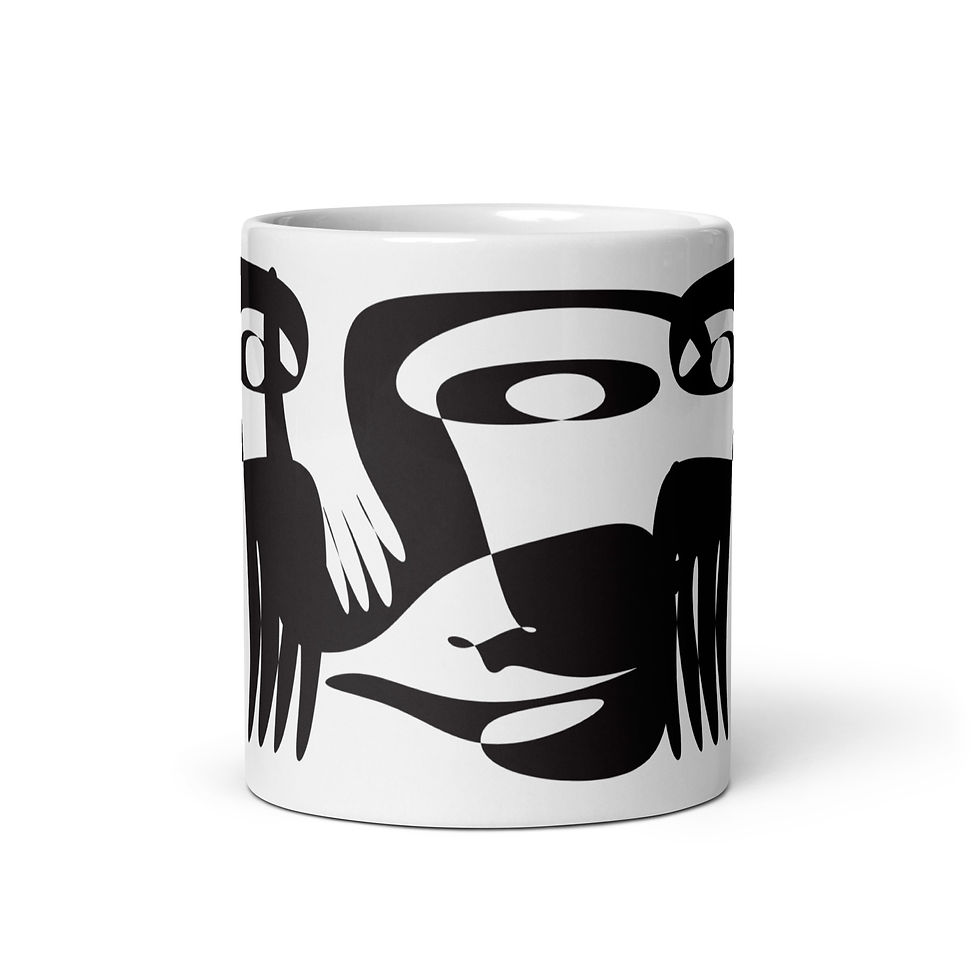 Thumbnail: Coffee Mug | 3 Sizes | Ceramic Glossy White | Faces