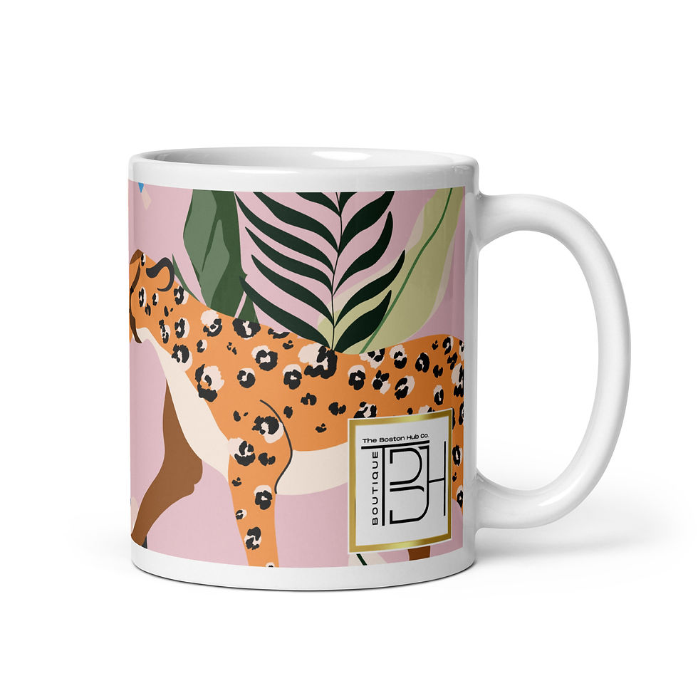 Thumbnail: Coffee Mug | 3 Sizes | Ceramic Glossy White | Cheetahs Pink Forest