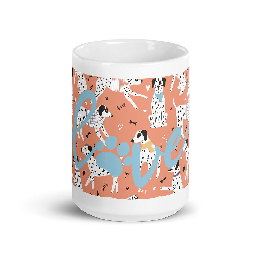 Thumbnail: Mug | 3 Sizes | Ceramic Glossy White | My Dalmatian Love