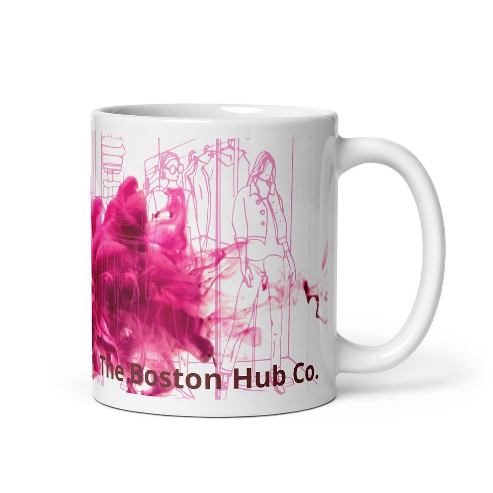 Thumbnail: Coffee Mug | 3 Sizes | Ceramic Glossy White | Fluid Pink