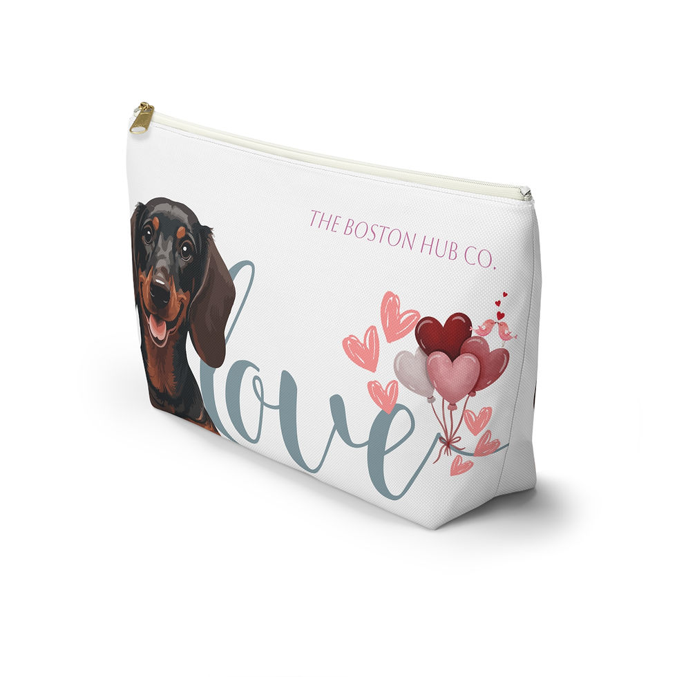 Thumbnail: Accessory Pouch | 2 Sizes | White | Dachshund Hound Love