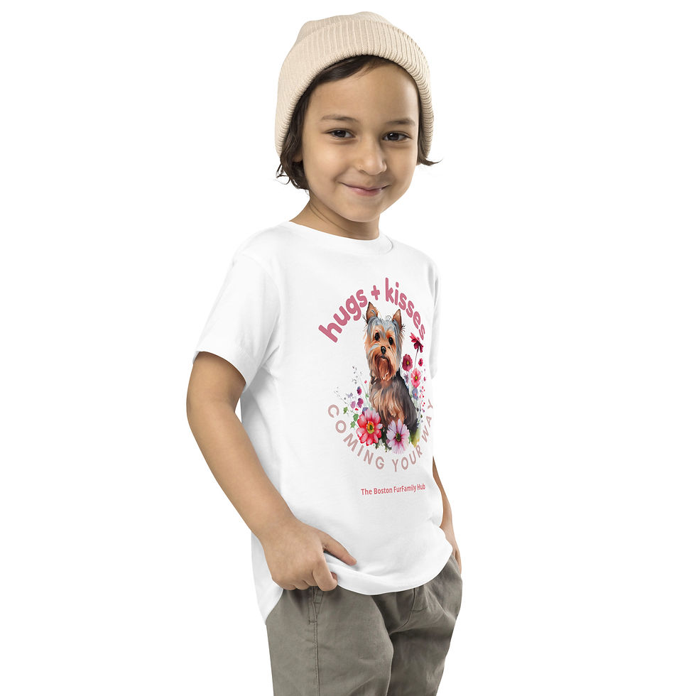 Thumbnail: Toddler T-shirt | 3 Colors | Sizes: 2T - 5T | Hugs + Kisses 