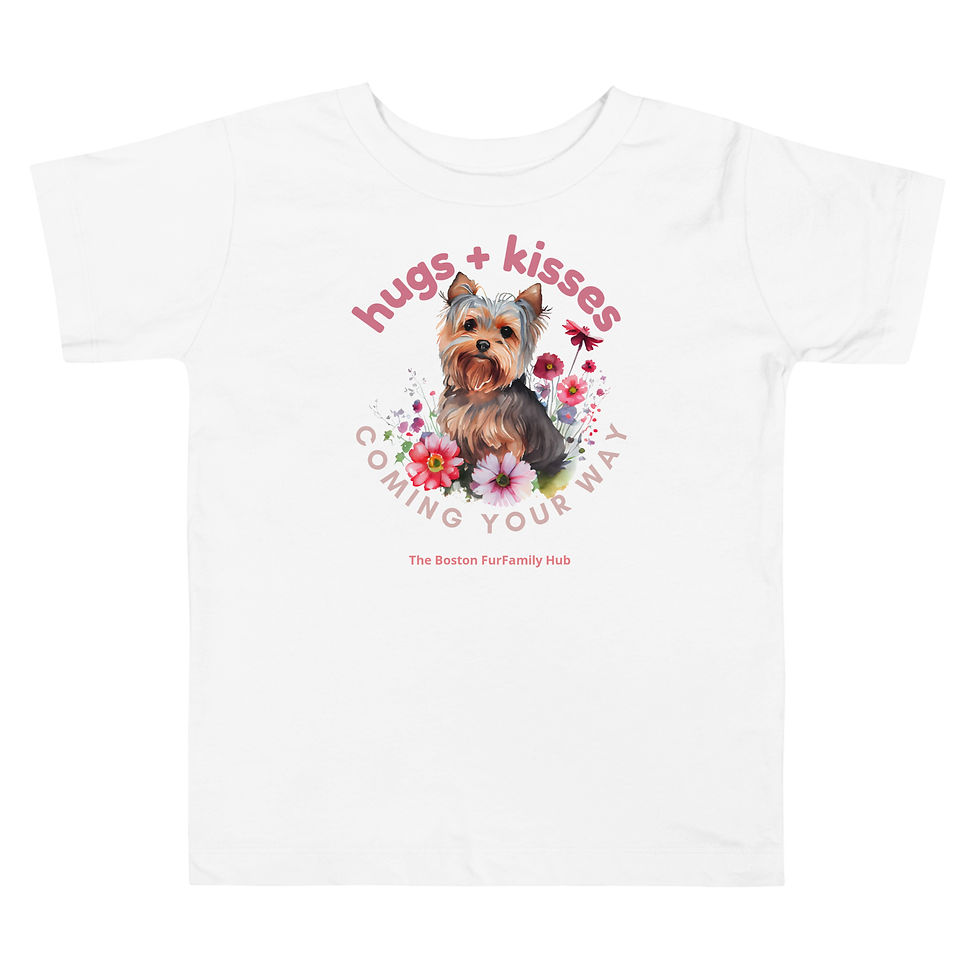 Thumbnail: Toddler T-shirt | 3 Colors | Sizes: 2T - 5T | Hugs + Kisses 