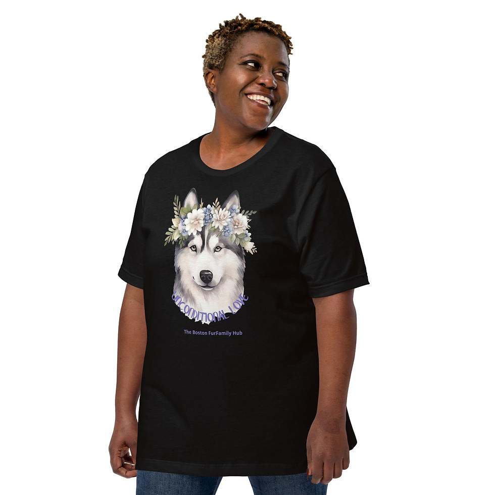 Thumbnail: T-Shirt | 5 Colors | Unisex | Size: XS - 5XL | Husky Unconditional Love