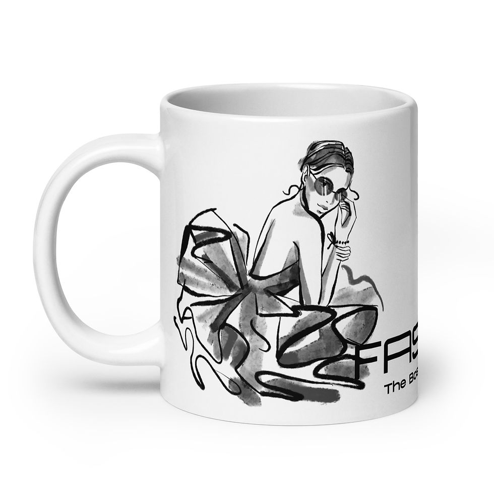 Thumbnail: Coffee Mug | 3 Sizes | Ceramic glossy White | Fashion Model
