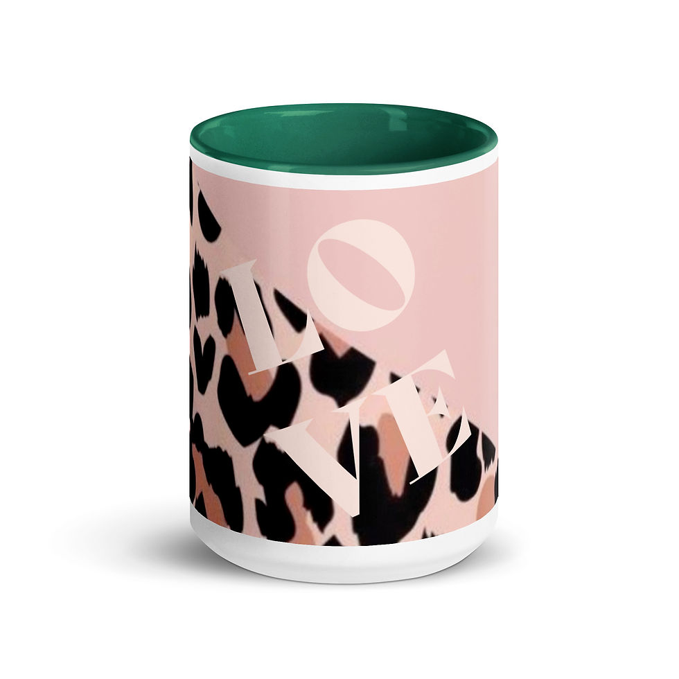 Thumbnail: Coffee Mug | MORE Colors | 2 Sizes | Ceramic White | Pink Half and Half Print
