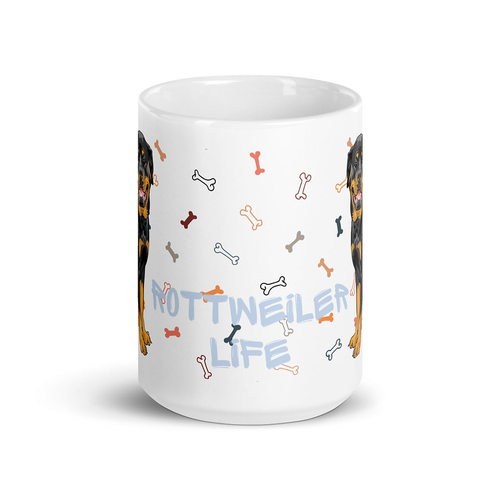 Thumbnail: Mug | 3 Sizes | Ceramic Glossy White | Rottweiler Life