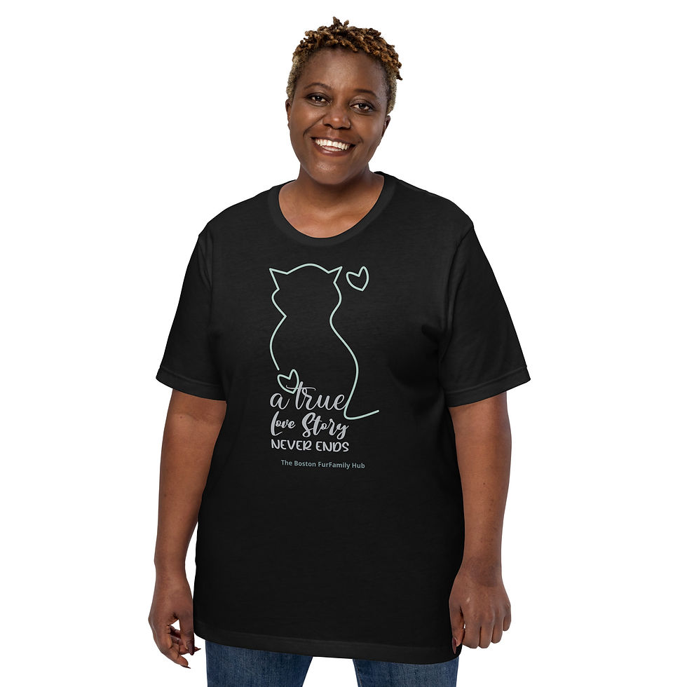 Thumbnail: T-Shirt | 5 Colors | Unisex | Size: XS - 5XL | Cat Outline True Love Story