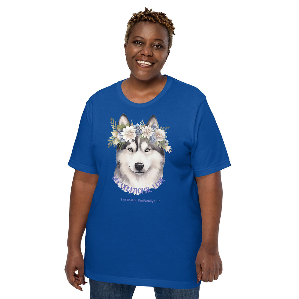 Thumbnail: T-Shirt | 5 Colors | Unisex | Size: XS - 5XL | Husky Unconditional Love