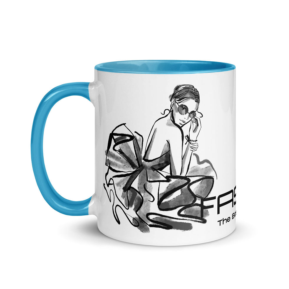 Thumbnail: Coffee Mug | 2 Sizes | Ceramic White w/ Interior Color | Fashion Model