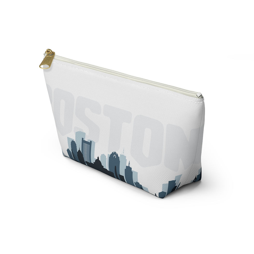 Thumbnail: Accessory Pouch | 2 Sizes | White | Boston Skyline
