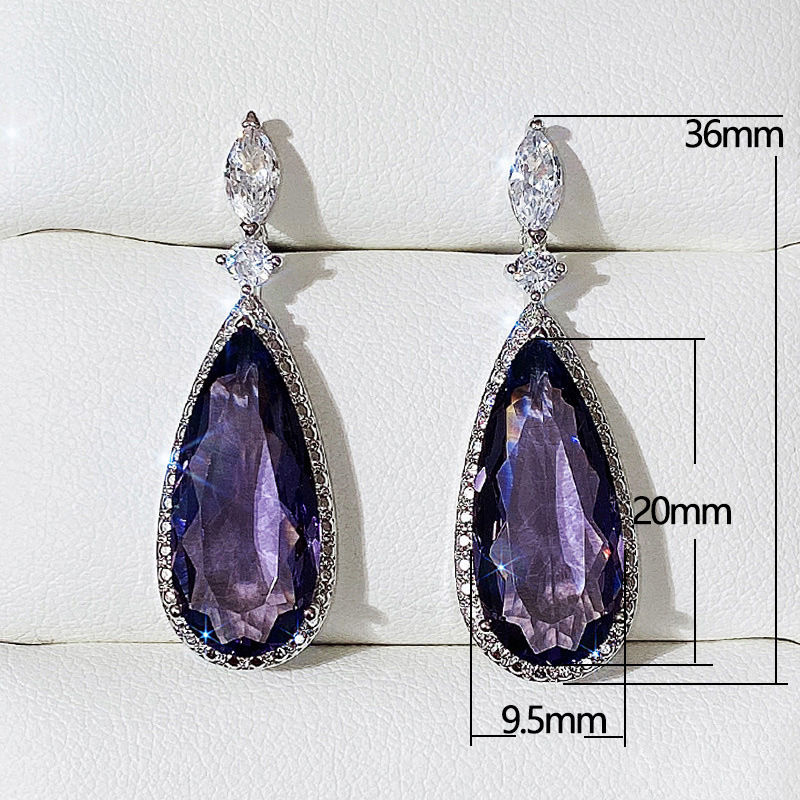 Thumbnail: Earrings | 50% OFF | Sterling Silver | Lavender Color Zirconia Stones
