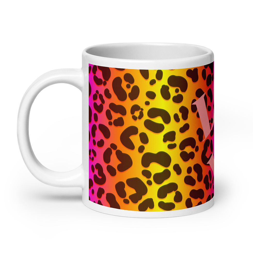 Thumbnail: Coffee Mug | 3 Sizes | Ceramic Glossy White | Animal Print Love