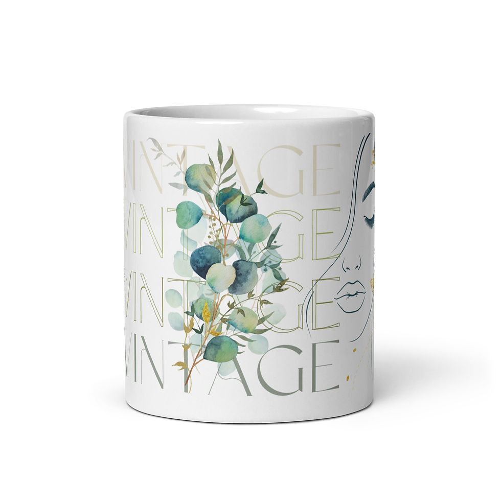Thumbnail: Coffee Mug | 3 Sizes | Ceramic Glossy White | Woman Vintage