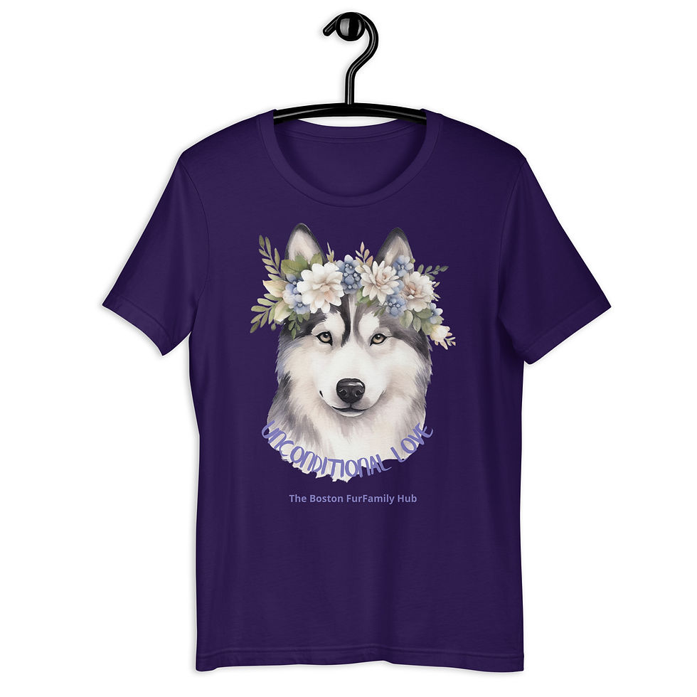 Thumbnail: T-Shirt | 5 Colors | Unisex | Size: XS - 5XL | Husky Unconditional Love