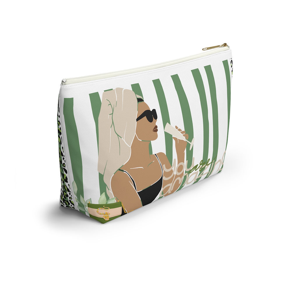 Thumbnail: Accessory Pouch | 2 Sizes | White | Woman with Glass You Are Amazing