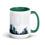 Thumbnail: Coffee Mug | 2 Sizes | Ceramic White w/ Interior Color | Boston Skyline Blue