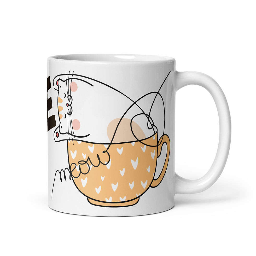 Thumbnail: Mug | 3 Sizes | Ceramic Glossy White | Love Cat Cup