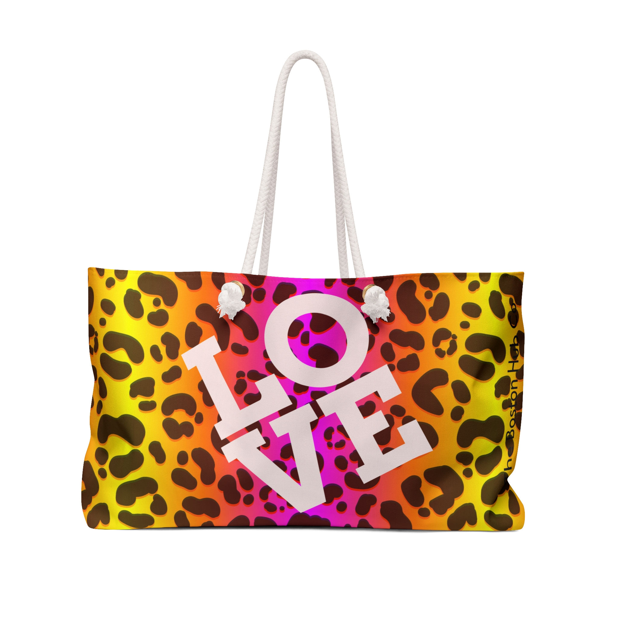 Weekender Bag | 1 Size | White | Colorful Animal Print Love