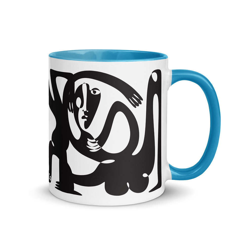 Thumbnail: Coffee Mug | 2 Sizes | Ceramic White w/ Interior Color | Modern Art