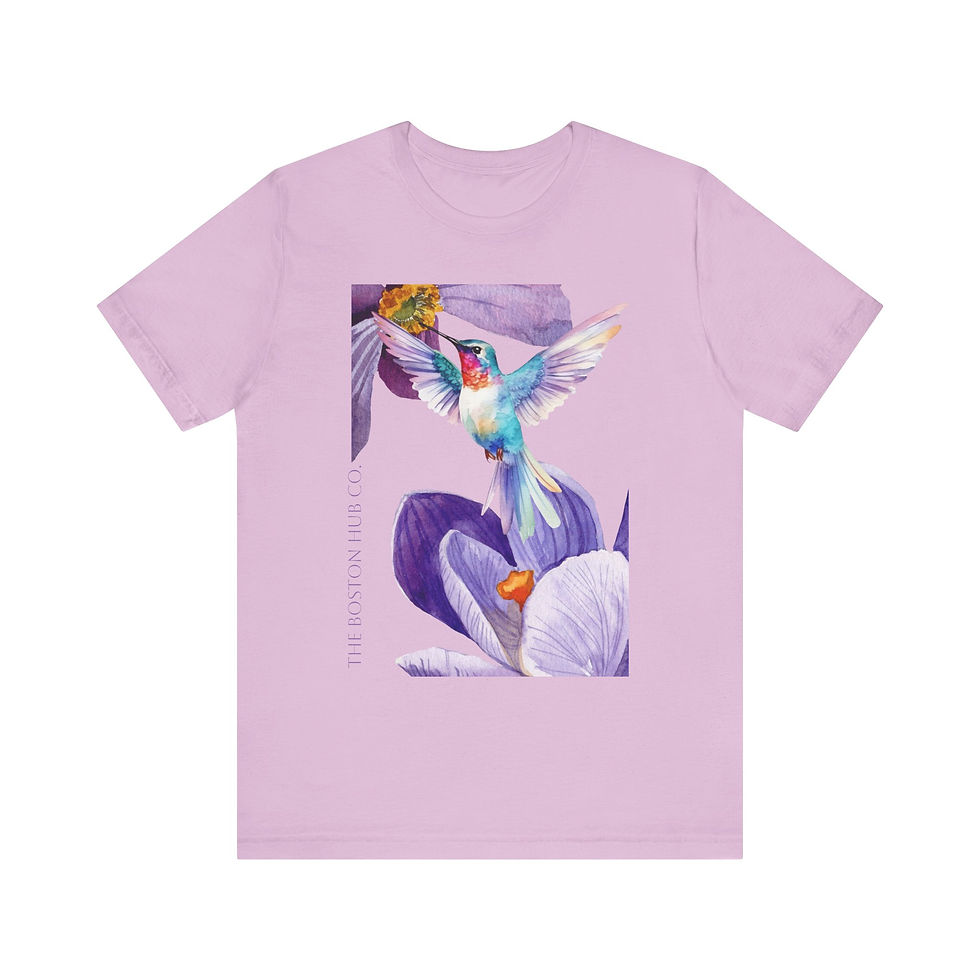 Thumbnail: T-Shirt | MORE Colors | Unisex | Sizes: XS - 5XL | Hummingbird Purple Flowers